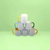 Color handle edge color cup heat transfer printed color handle ceramic cup 350ml high borosilicate heat-resistant household and office water cup Specification image